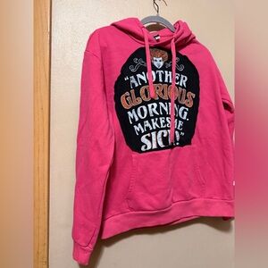 Pink Graphic Hoodie with Quote